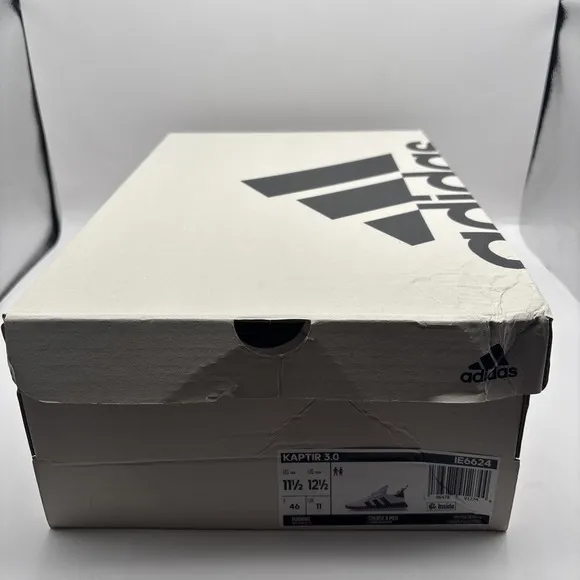 ADIDAS KAPTIR 3.0 RUNNING CASUAL SNEAKERS MEN'S SZ 11.5 WHITE BLACK IE6624 NIB