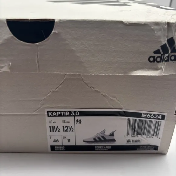 ADIDAS KAPTIR 3.0 RUNNING CASUAL SNEAKERS MEN'S SZ 11.5 WHITE BLACK IE6624 NIB