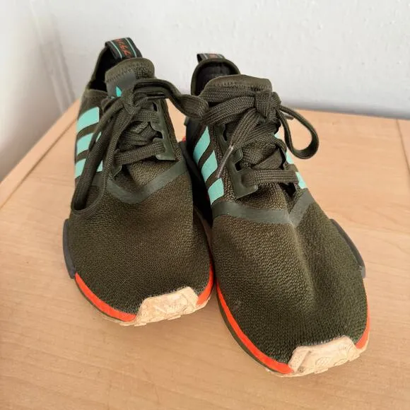 Adidas Kids Boys NMD R1 Lace Up Sneakers Shoes Casual Army Green Big Kid 3.5