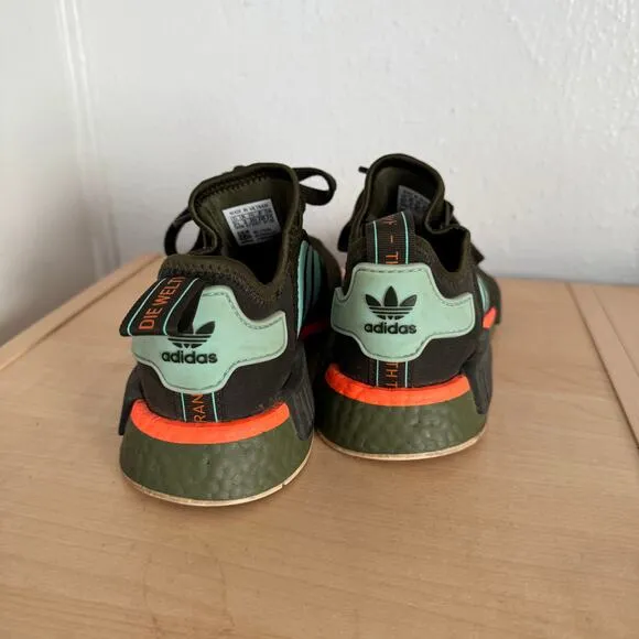 Adidas Kids Boys NMD R1 Lace Up Sneakers Shoes Casual Army Green Big Kid 3.5
