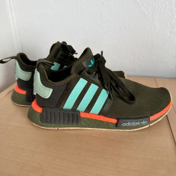 Adidas Kids Boys NMD R1 Lace Up Sneakers Shoes Casual Army Green Big Kid 3.5