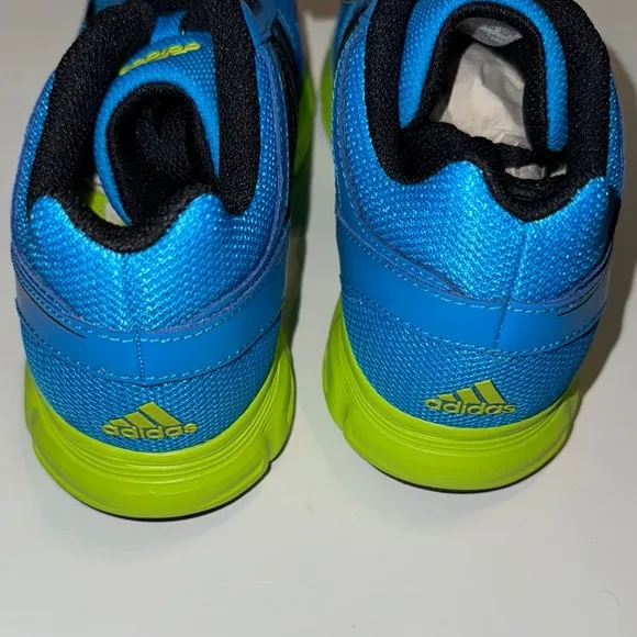 Adidas Kids Hyperfast K Blue and Lime Green Running Sneakers