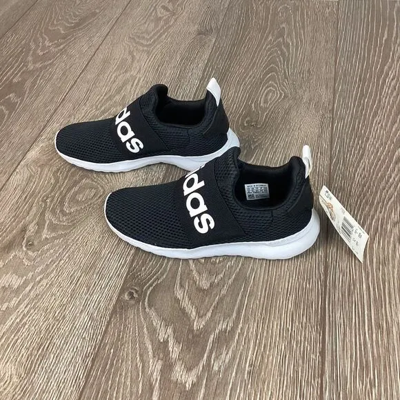 ADIDAS LITE RACER‎ ADAPT 4.0 K Cloud Foam Sneaker Shoe Black White Size 2 Youth