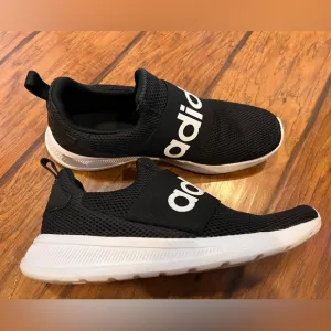 Adidas Lite Racer slip on shoes men’s 10 black white classic Athletic comfort