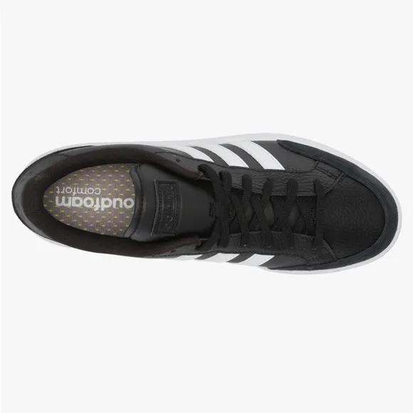 ADIDAS  Men Black White Solid Leather Cloudfoam Grand Court men size 10.5