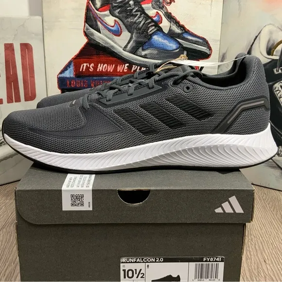 Adidas Men Run Falcon 2.0 FY8741 Gray Running Shoes Sneakers Men's Multi Sizes