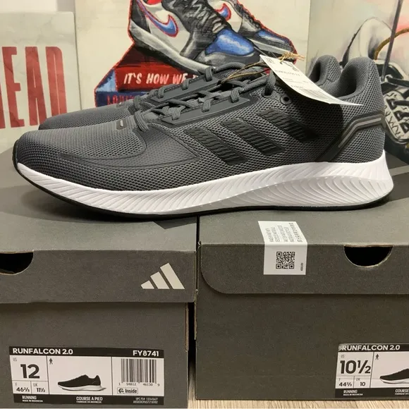 Adidas Men Run Falcon 2.0 FY8741 Gray Running Shoes Sneakers Men's Multi Sizes
