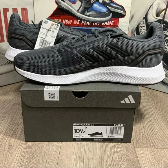 Adidas Men Run Falcon 2.0 FY8741 Gray Running Shoes Sneakers Men's Multi Sizes