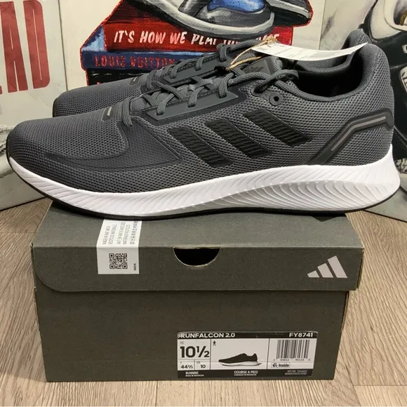 Adidas Men Run Falcon 2.0 FY8741 Gray Running Shoes Sneakers Men's Multi Sizes