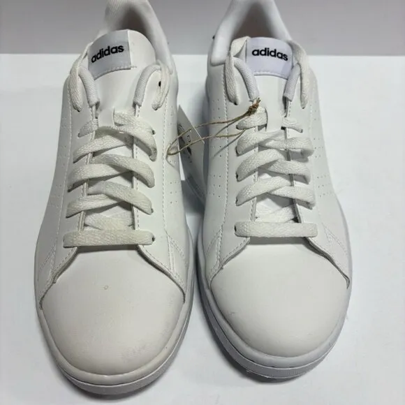 Adidas Men’s Advantage White Leather Sneakers, Size 8M