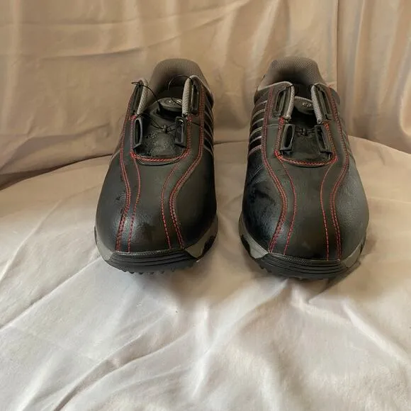 Adidas Mens Athletic 360 Traxion Boa Black Red Golf Shoes SZ 11.5 Leather F33447