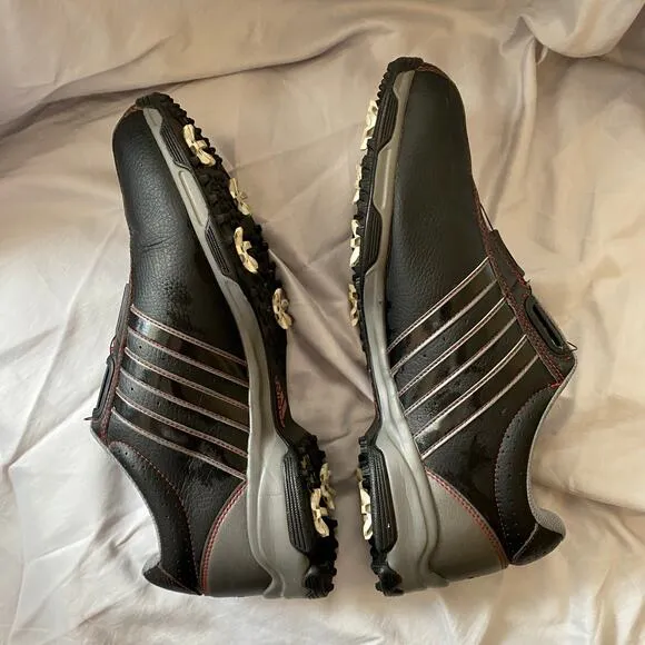Adidas Mens Athletic 360 Traxion Boa Black Red Golf Shoes SZ 11.5 Leather F33447