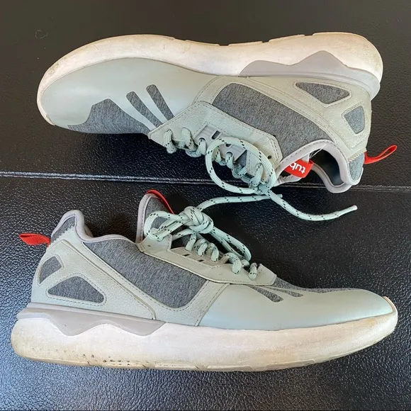 ADIDAS men’s gray Tubular Runner Weave sneakers 9.5