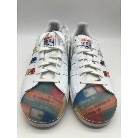 Adidas Men's Originals Superstar Shoes White Multicolor Sneakers Size 8.5 NWT🛒