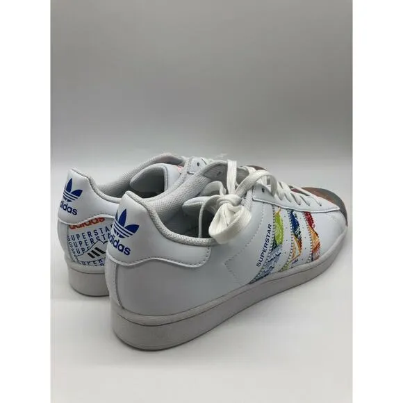 Adidas Men's Originals Superstar Shoes White Multicolor Sneakers Size 8.5 NWT🛒