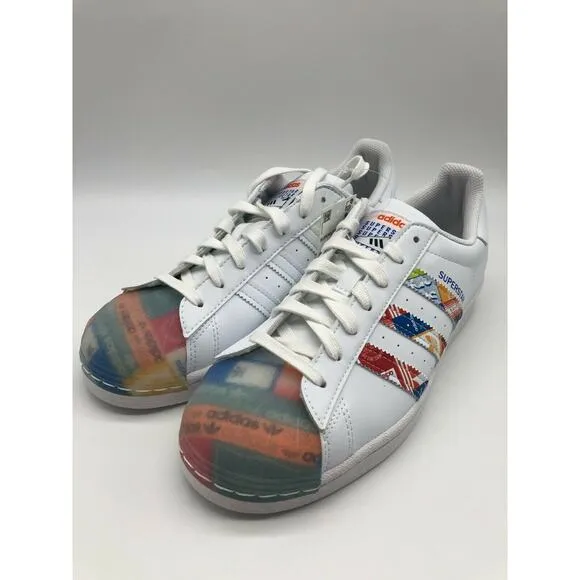 Adidas Men's Originals Superstar Shoes White Multicolor Sneakers Size 8.5 NWT🛒