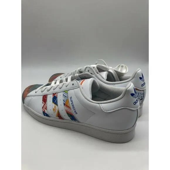 Adidas Men's Originals Superstar Shoes White Multicolor Sneakers Size 8.5 NWT🛒