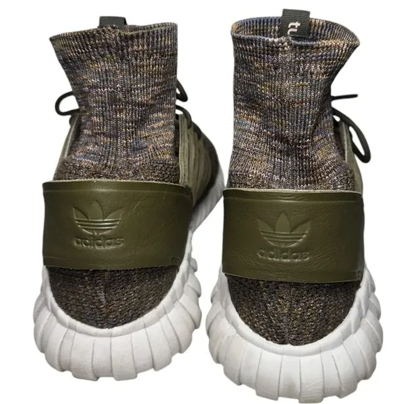 Adidas Men’s Size 8.5 Olive Multi Color Space Dye Tubular Doom PK Sock Sneakers