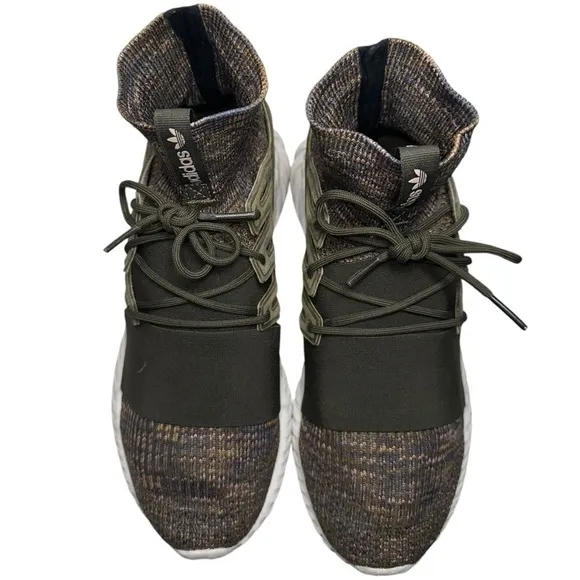 Adidas Men’s Size 8.5 Olive Multi Color Space Dye Tubular Doom PK Sock Sneakers