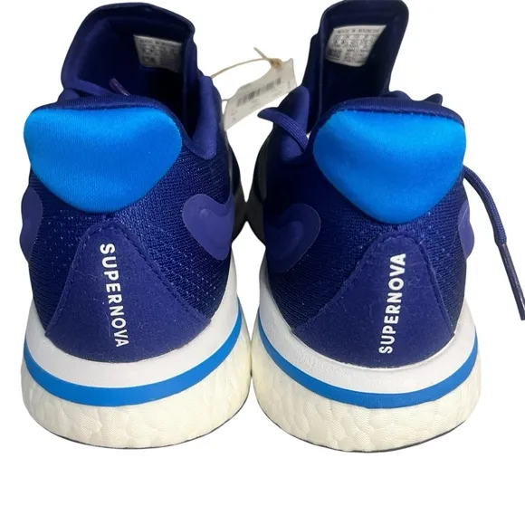 Adidas Men’s Supernova Blue and White Athletic Gym Running Sneakers Size 9 NEW