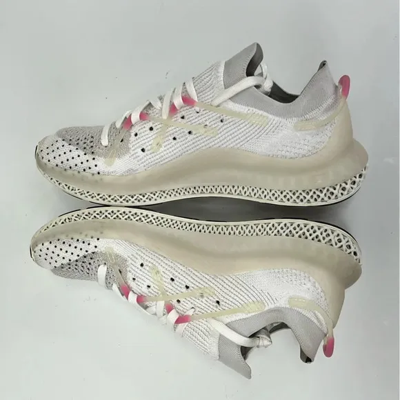 ADIDAS Men's White and pink 4D FUSIO CLOUD  running sneakers size 9.5