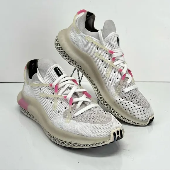 ADIDAS Men's White and pink 4D FUSIO CLOUD  running sneakers size 9.5