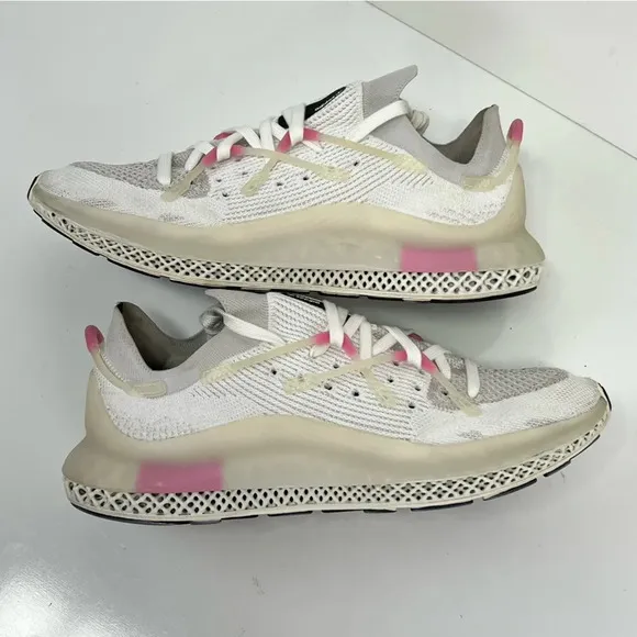 ADIDAS Men's White and pink 4D FUSIO CLOUD  running sneakers size 9.5