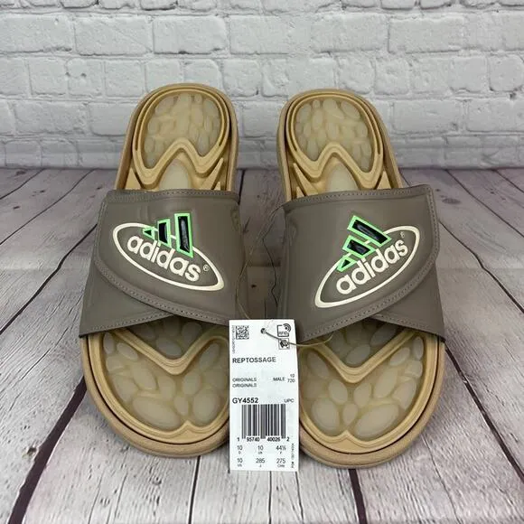 Adidas Originals Reptossage 'Chalky Brown' Slides Sandals Mens Size 10 (GY4552)