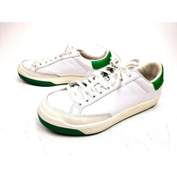 adidas Originals Shoes Mens 8 White Green Leather Rod Laver Low Top Sneakers