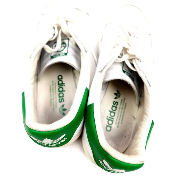 adidas Originals Shoes Mens 8 White Green Leather Rod Laver Low Top Sneakers