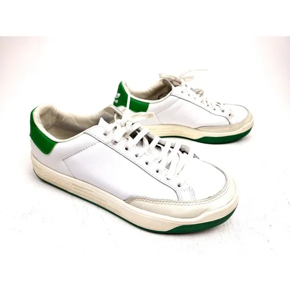 adidas Originals Shoes Mens 8 White Green Leather Rod Laver Low Top Sneakers
