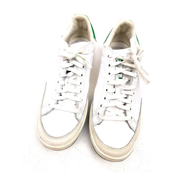 adidas Originals Shoes Mens 8 White Green Leather Rod Laver Low Top Sneakers