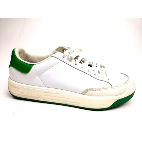 adidas Originals Shoes Mens 8 White Green Leather Rod Laver Low Top Sneakers