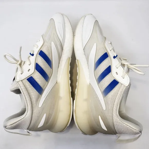 Adidas Originals ZX 2K Boost 2.0 Running Shoes Mens 9.5 White Blue Athletic Low