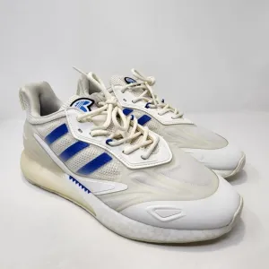 Adidas Originals ZX 2K Boost 2.0 Running Shoes Mens 9.5 White Blue Athletic Low