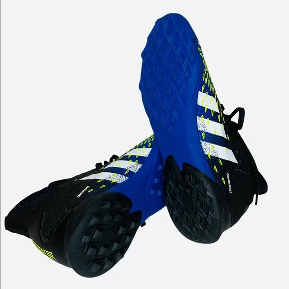 Adidas Predator Freak.3 Laceless FG Soccer Cleats Black/Blue FY0624 Boys Size 6Y