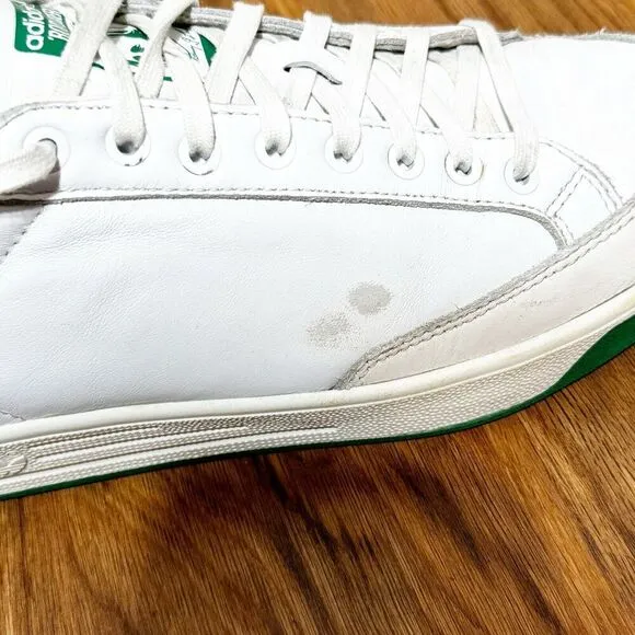 Adidas Rod Laver Shoes Men’s Sz 11 Flat White Green FX5605 Leather Tennis Preppy