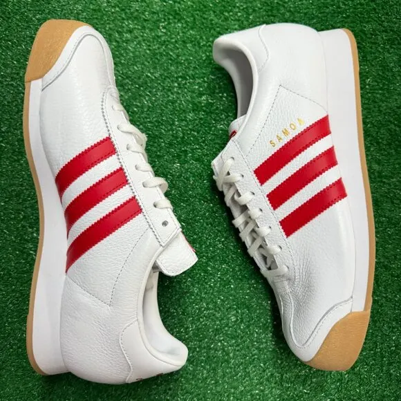 Adidas Samoa Low Mens Casual Shoes White Red IG1809 NEW Multi Sz