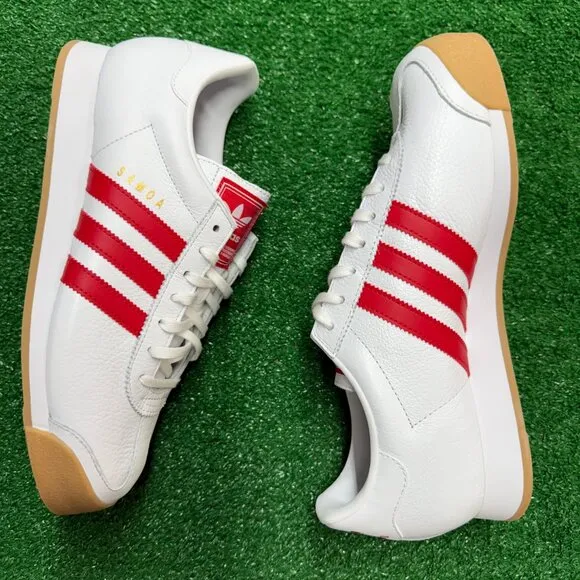 Adidas Samoa Low Mens Casual Shoes White Red IG1809 NEW Multi Sz
