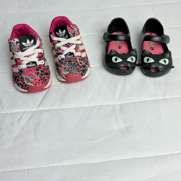 Adidas Sneakers and Mini Melissa Cat Shoes