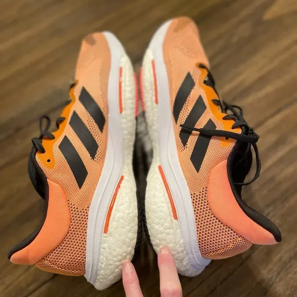 Adidas Solar Glide 5 Men's Sneakers Size 12.5 Flash Orange Turbo GX5470 EUC