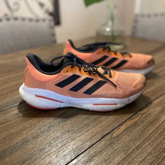 Adidas Solar Glide 5 Men's Sneakers Size 12.5 Flash Orange Turbo GX5470 EUC