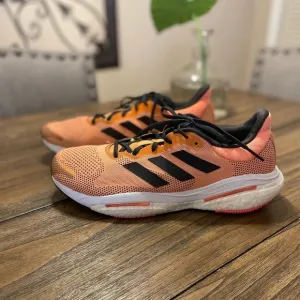 Adidas Solar Glide 5 Men's Sneakers Size 12.5 Flash Orange Turbo GX5470 EUC