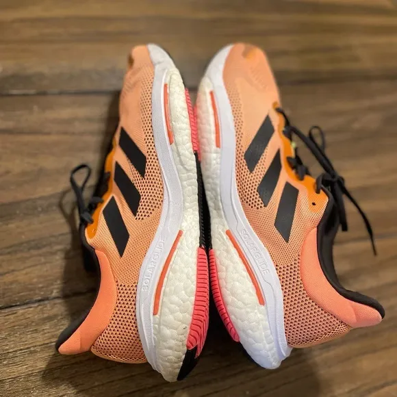 Adidas Solar Glide 5 Men's Sneakers Size 12.5 Flash Orange Turbo GX5470 EUC