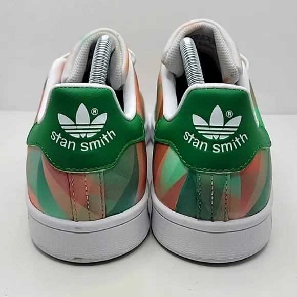 adidas | Stan Smith custom geometric orange/green print sneakers | WMS 9