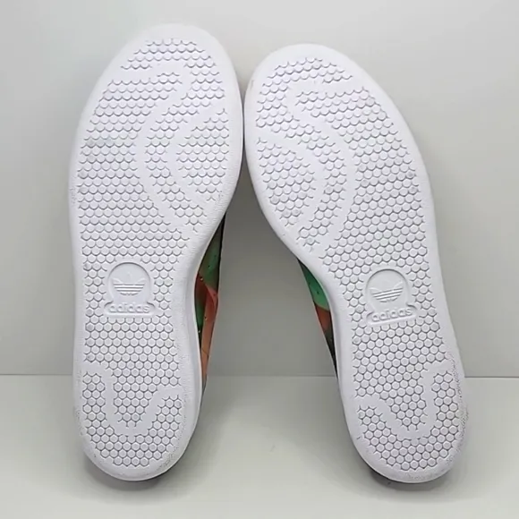 adidas | Stan Smith custom geometric orange/green print sneakers | WMS 9