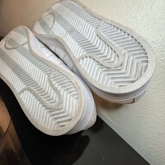 Adidas Superstar All White Striped Leather Low Top Sneakers Men's Size 9.5 EUC
