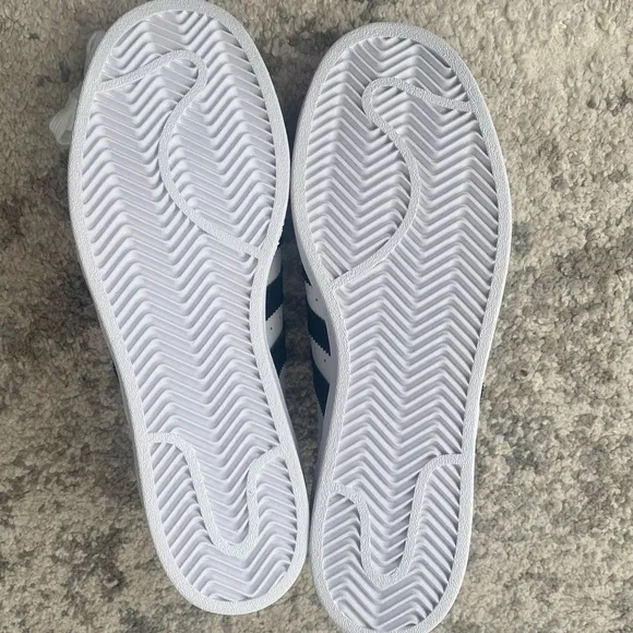 Adidas Superstar Original White and Black Sneakers with Gold Logo Men’s 6.5