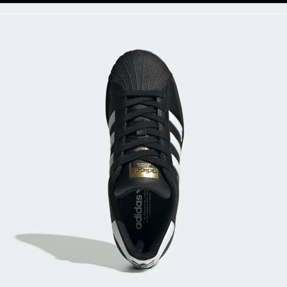 Adidas Superstar Shoes  Black &amp; Gold Sneakers