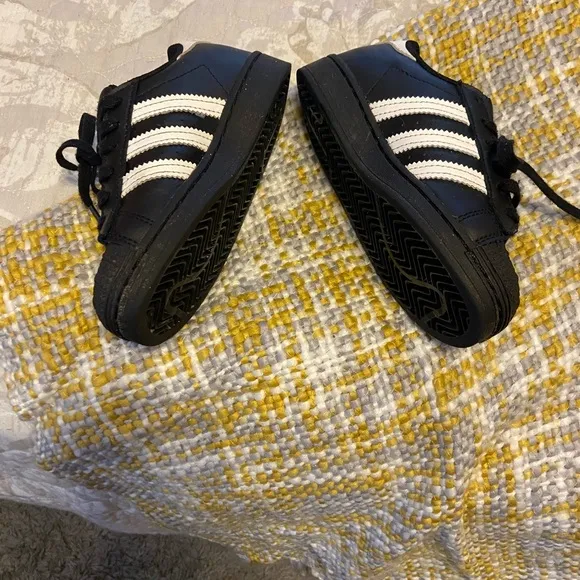 Adidas Superstar Shoes  Black &amp; Gold Sneakers